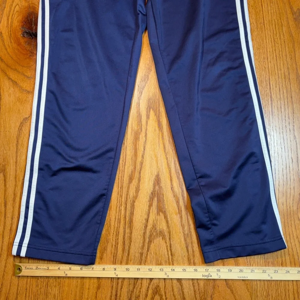 Adidas Tear Away Pants Men's Medium Snap Sweatpants Blue 3 Stripe Baggy Y2K
